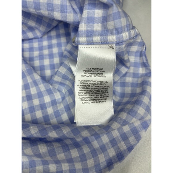 Ralph Lauren Medium Sky Blue Gingham Check Short Sleeve Button Shirt Classic Fit - Picture 7 of 8